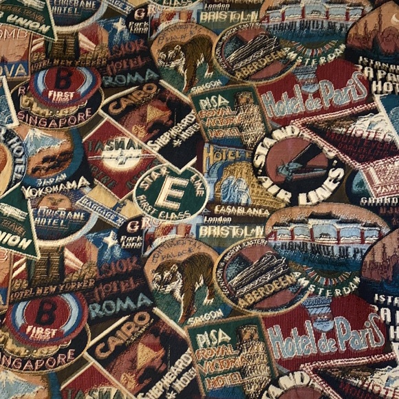 4 Yards of 50” Wide Travel Print Tapestry Fabric - Picture 2 of 4